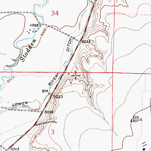 Topographic Map of 07S08W03ABA_01 Well, MT