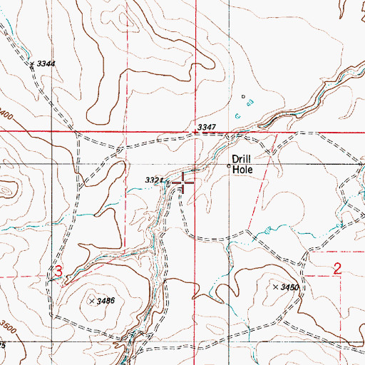 Topographic Map of 07S54E03AADB01 Well, MT