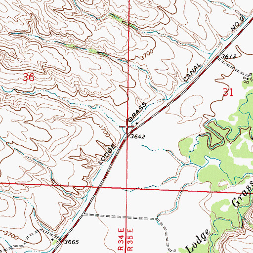 Topographic Map of 06S35E31CBCB01 Well, MT