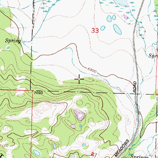 Topographic Map of 06S15W33CDDA01 Well, MT