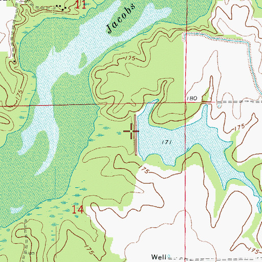Topographic Map of Chaney Lake Dam, AR
