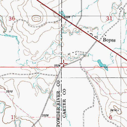 Topographic Map of 06S55E31CCC_01 Well, MT