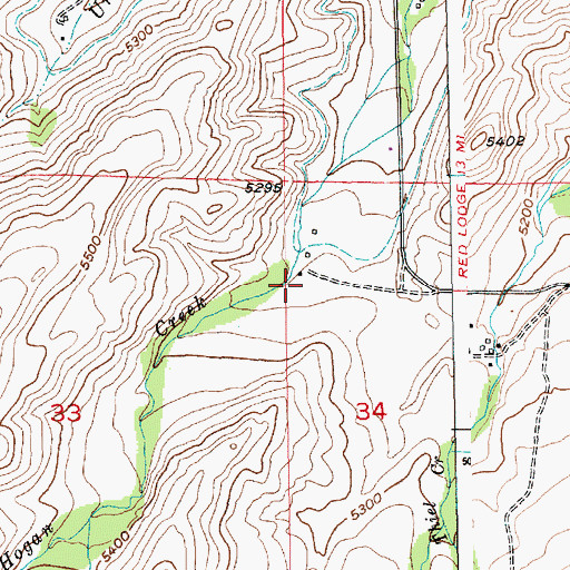 Topographic Map of 06S19E34BBCC01 Well, MT