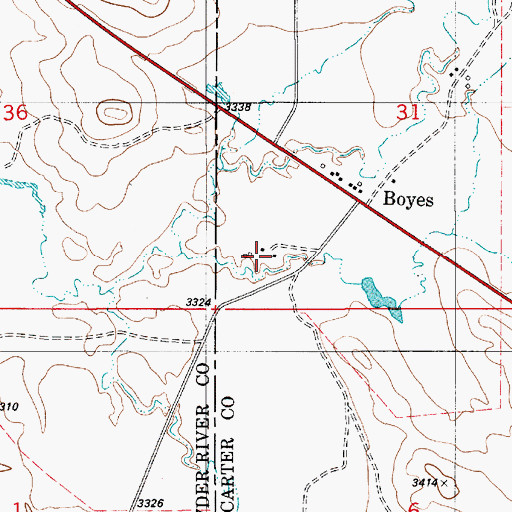 Topographic Map of 06S55E31CCAC01 Well, MT