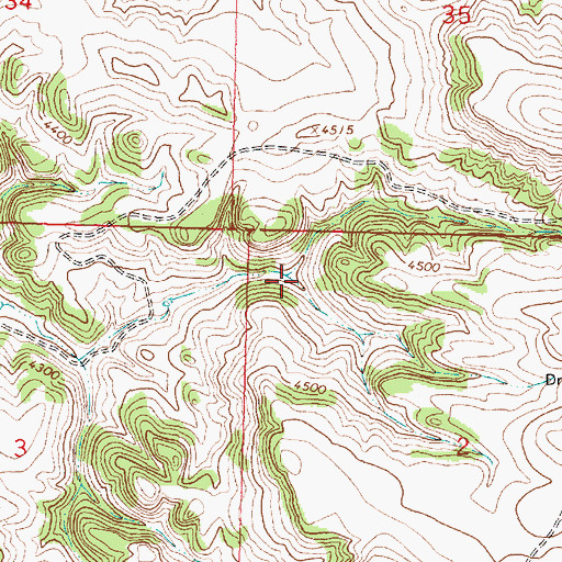 Topographic Map of 07S39E02BBCA01 Spring, MT