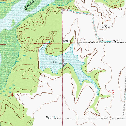 Topographic Map of Chaney Lake, AR