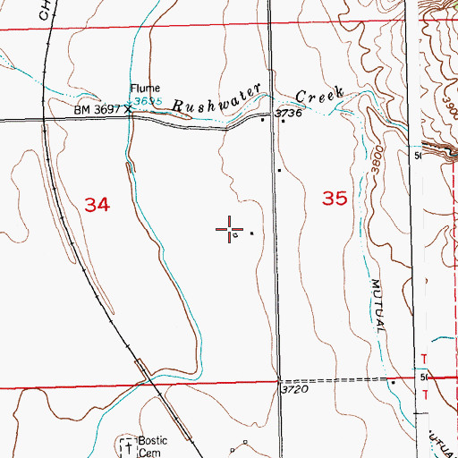 Topographic Map of 06S23E34DABD01 Well, MT