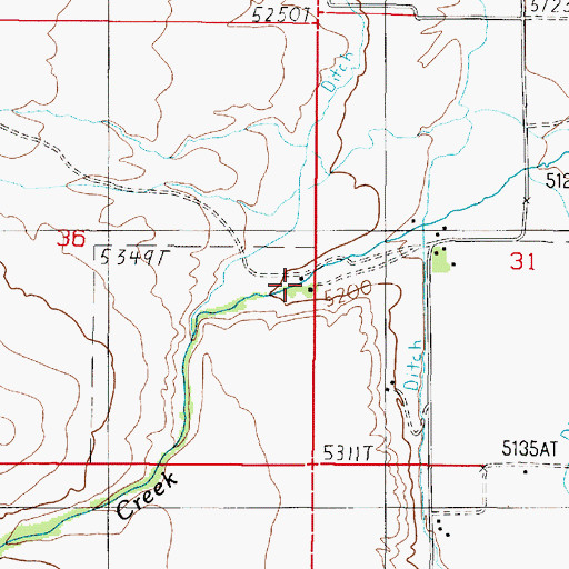 Topographic Map of 06S02W36DAAD01 Well, MT