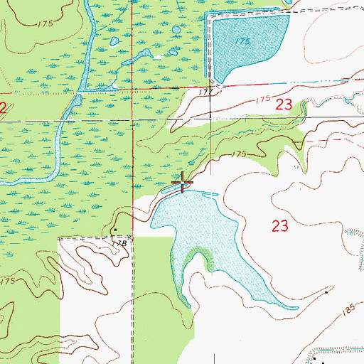 Topographic Map of Lake Wilson Dam, AR