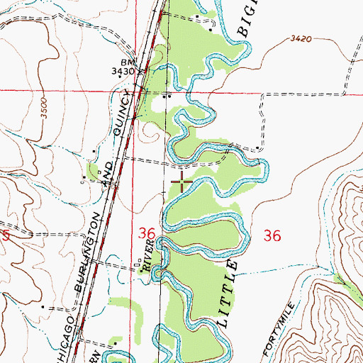 Topographic Map of 06S35E36BCBC01 Well, MT