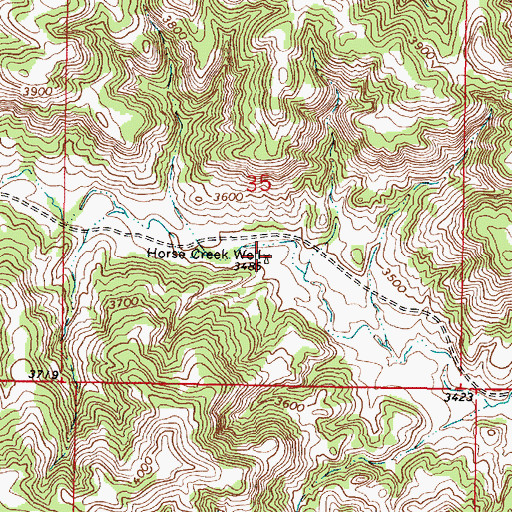 Topographic Map of 06S45E35CADD01 Well, MT