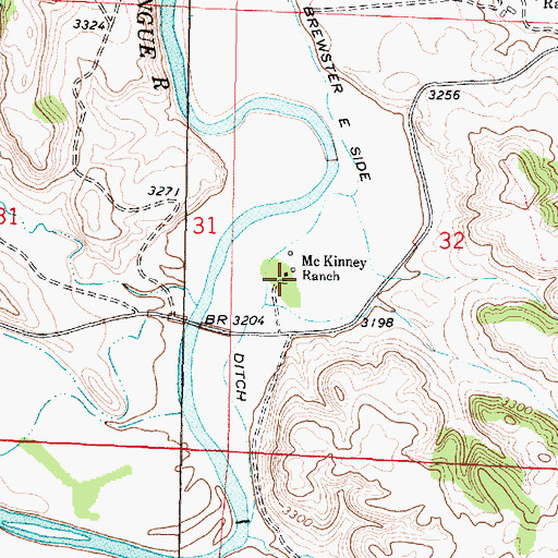 Topographic Map of 06S42E32CBA_01 Well, MT