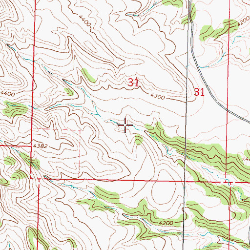 Topographic Map of 06S40E31DBCC01 Spring, MT