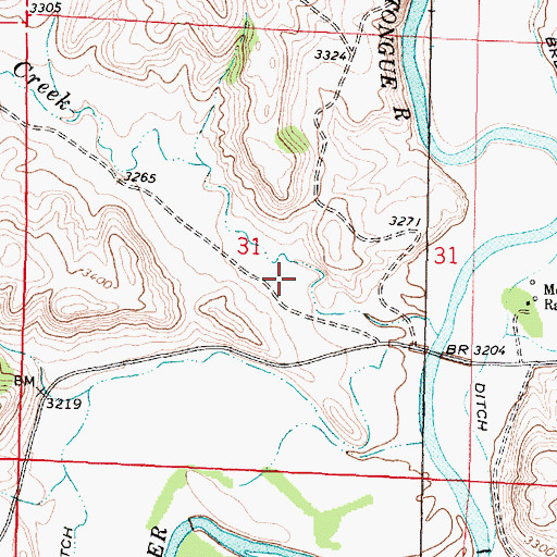 Topographic Map of 06S42E31DBBA02 Well, MT