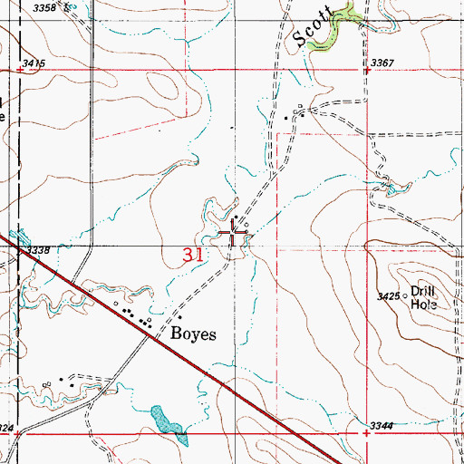 Topographic Map of 06S55E31ACDC01 Well, MT