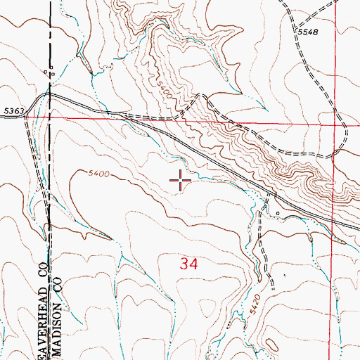 Topographic Map of 06S07W34ABCC01 Well, MT