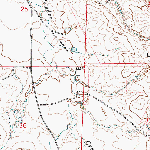 Topographic Map of 06S50E36AAA_01 Well, MT