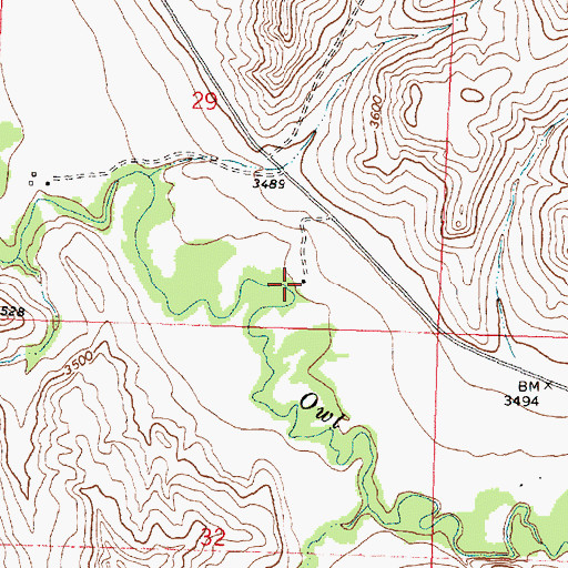 Topographic Map of 06S36E29DCDB01 Well, MT