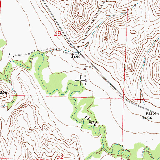Topographic Map of 06S36E29CDAC01 Well, MT