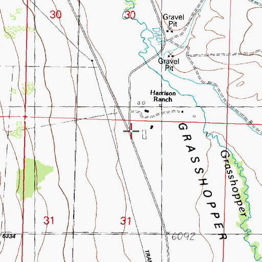 Topographic Map of 06S12W31ABBA01 Well, MT
