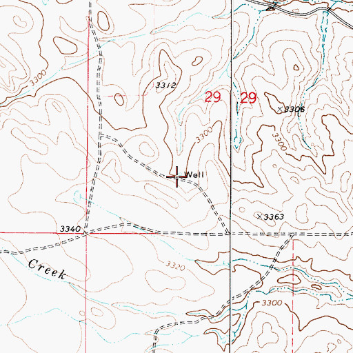 Topographic Map of 06S52E29CDBA01 Well, MT