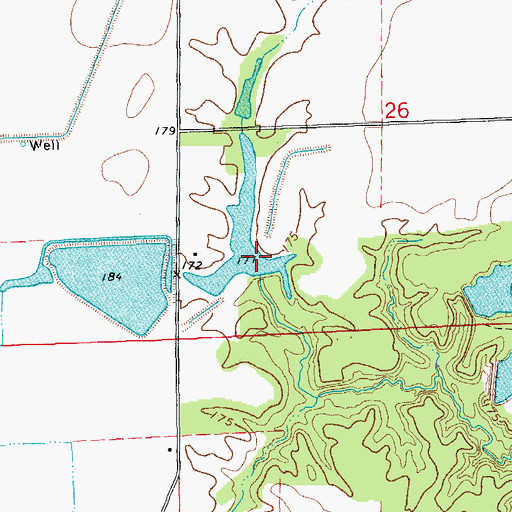 Topographic Map of Lake Wisdom Dam, AR