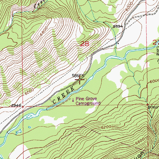 Topographic Map of 06S17E28DCBB01 Well, MT