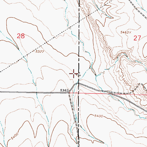 Topographic Map of 06S07W28DDAD01 Well, MT