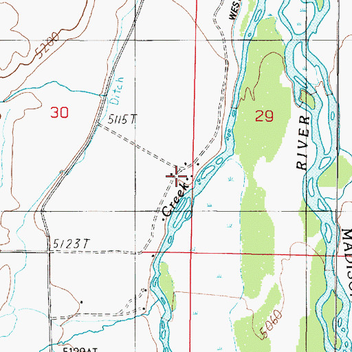 Topographic Map of 06S01W30DADD01 Well, MT