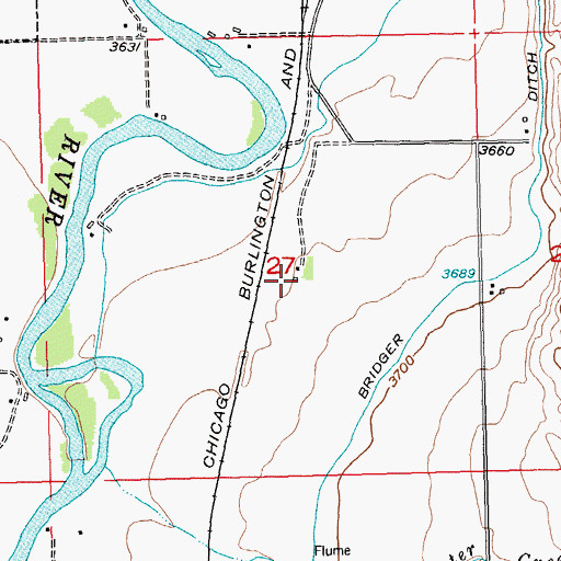 Topographic Map of 06S23E27DBBA01 Well, MT