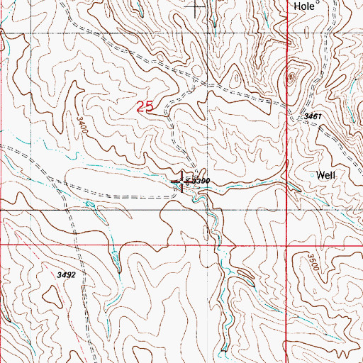 Topographic Map of 06S53E25DCAB01 Well, MT