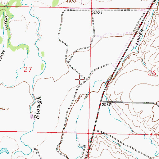 Topographic Map of 06S08W27DAA_01 Well, MT