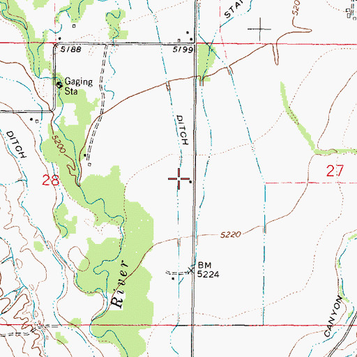 Topographic Map of 06S04W28ADDD01 Well, MT