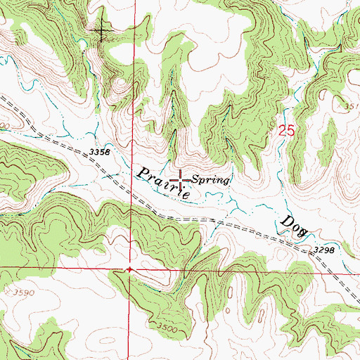 Topographic Map of 06S41E25CBDD01 Spring, MT