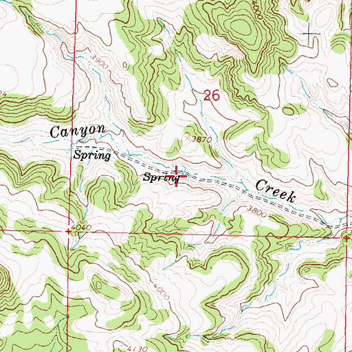 Topographic Map of 06S40E26CDAB01 Spring, MT