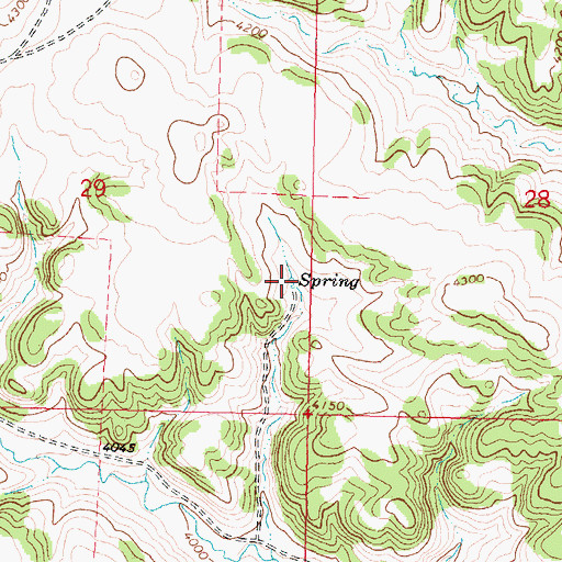 Topographic Map of 06S40E29DADD01 Spring, MT
