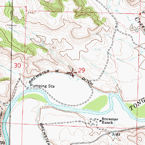 Topographic Map of 06S42E29CAAA01 Well, MT