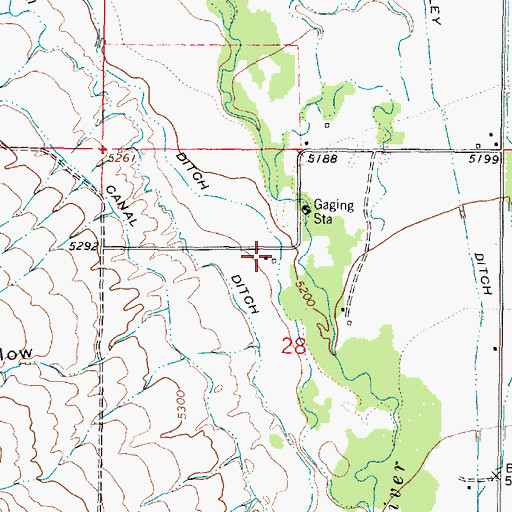 Topographic Map of 06S04W28BDAA01 Well, MT