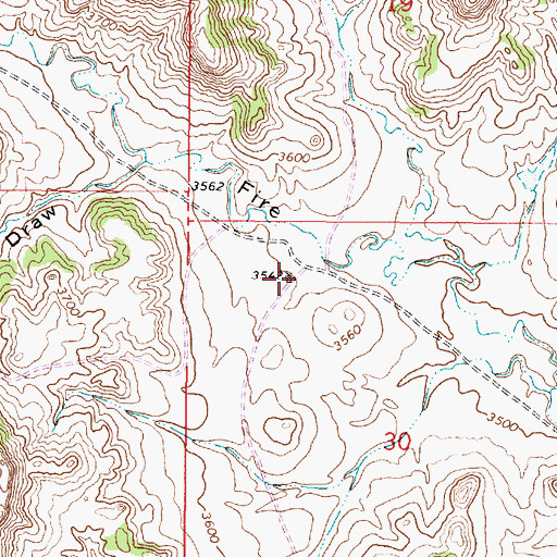 Topographic Map of 06S49E30BACB01 Well, MT