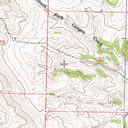 Topographic Map of 06S40E30CBAA01 Spring, MT