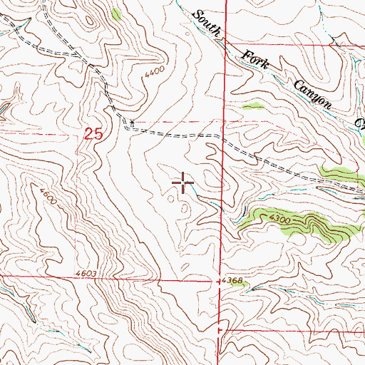 Topographic Map of 06S39E25DADB01 Spring, MT