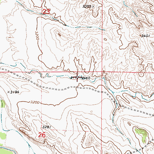 Topographic Map of 06S52E26AABA01 Well, MT