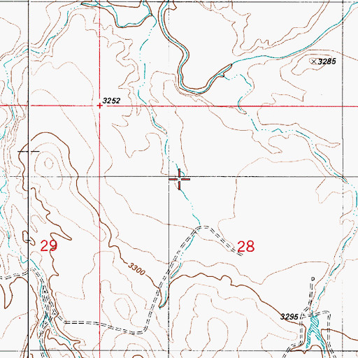 Topographic Map of 06S54E28BDBB01 Well, MT