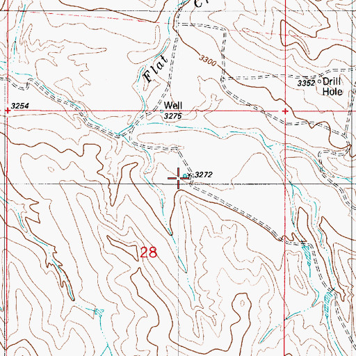 Topographic Map of 06S53E28ABDC01 Well, MT
