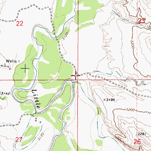Topographic Map of 06S52E22DDDD01 Well, MT