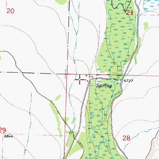 Topographic Map of 06S15W28BBAB01 Well, MT