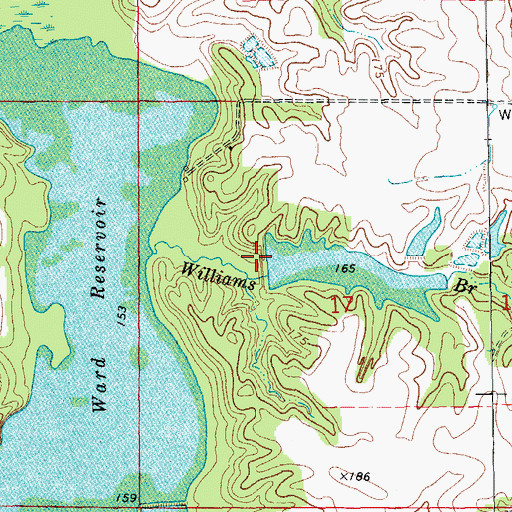 Topographic Map of Jenkins Lake Dam, AR