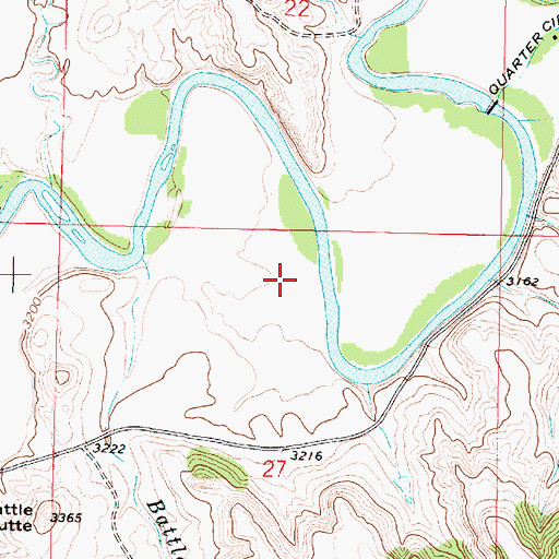 Topographic Map of 06S42E27ABBC01 Well, MT
