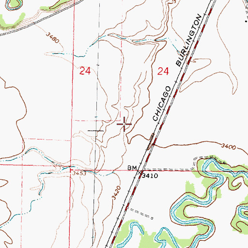 Topographic Map of 06S35E24CACD01 Well, MT