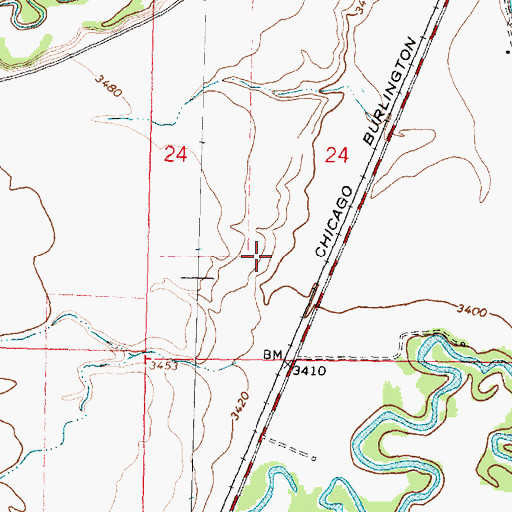 Topographic Map of 06S35E24CACD02 Well, MT